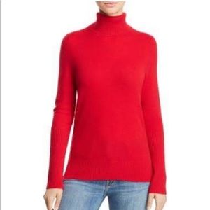 Bloomingdales aqua cashmere turtleneck sweater